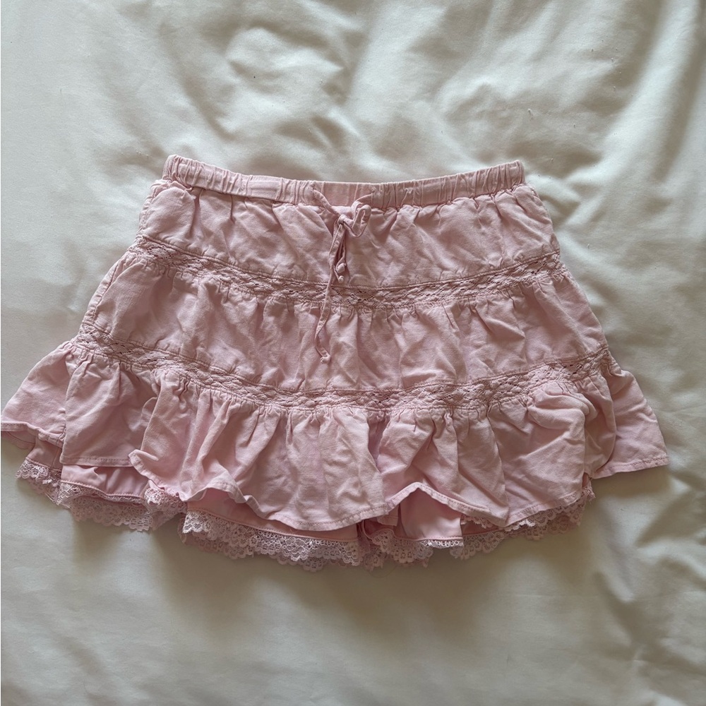 Aeropostale Pink Ruffle Mini Skirt